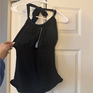 Elegant Black Halter Swim Top